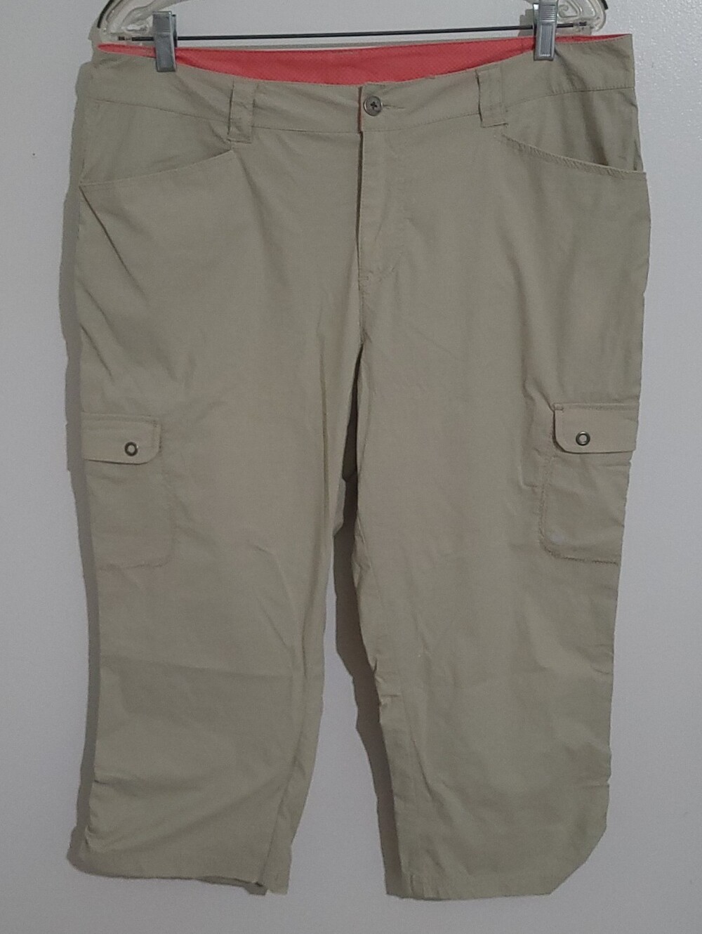 Wind River Lightweight Hiking Cargo Capri Pants Khaki Beige Size 14